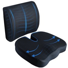 Seat Cushion Back Lumbar Support Memory Foam for Office Chair Car Seat Xmas Gift