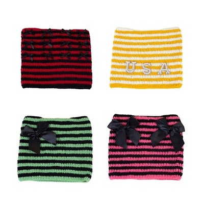 Winter Knit Cat Ear Hat with Bowknot Decor Keep Warm Hat Windproof Hat for Adult