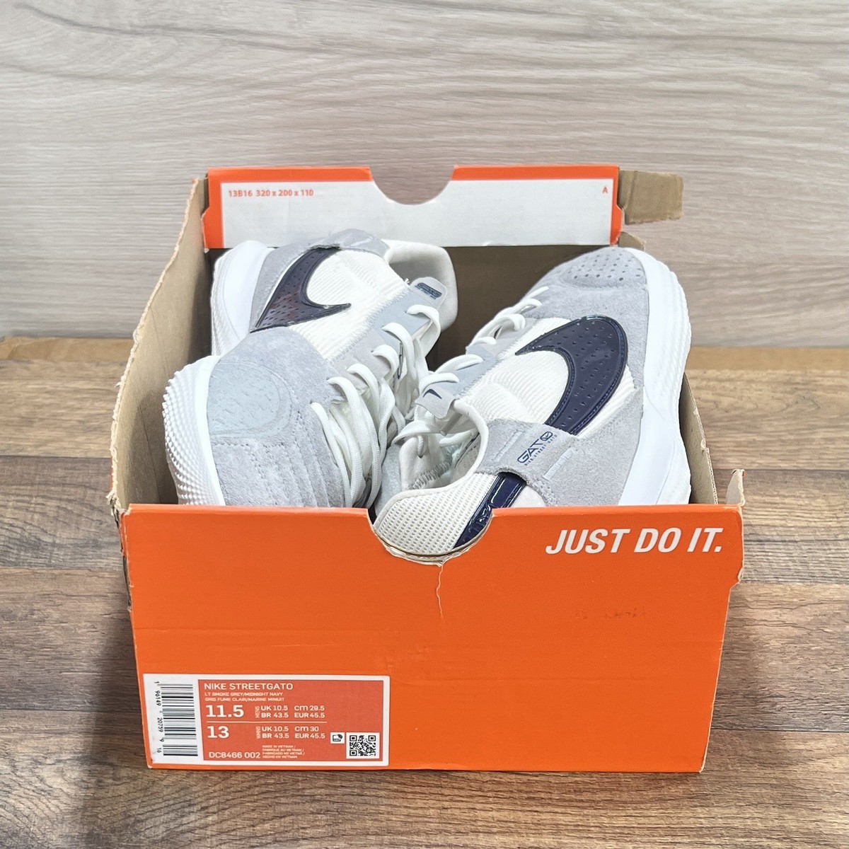 Nike Street Gato Light Smoke Grey Midnight Navy Men's 11.5 nby