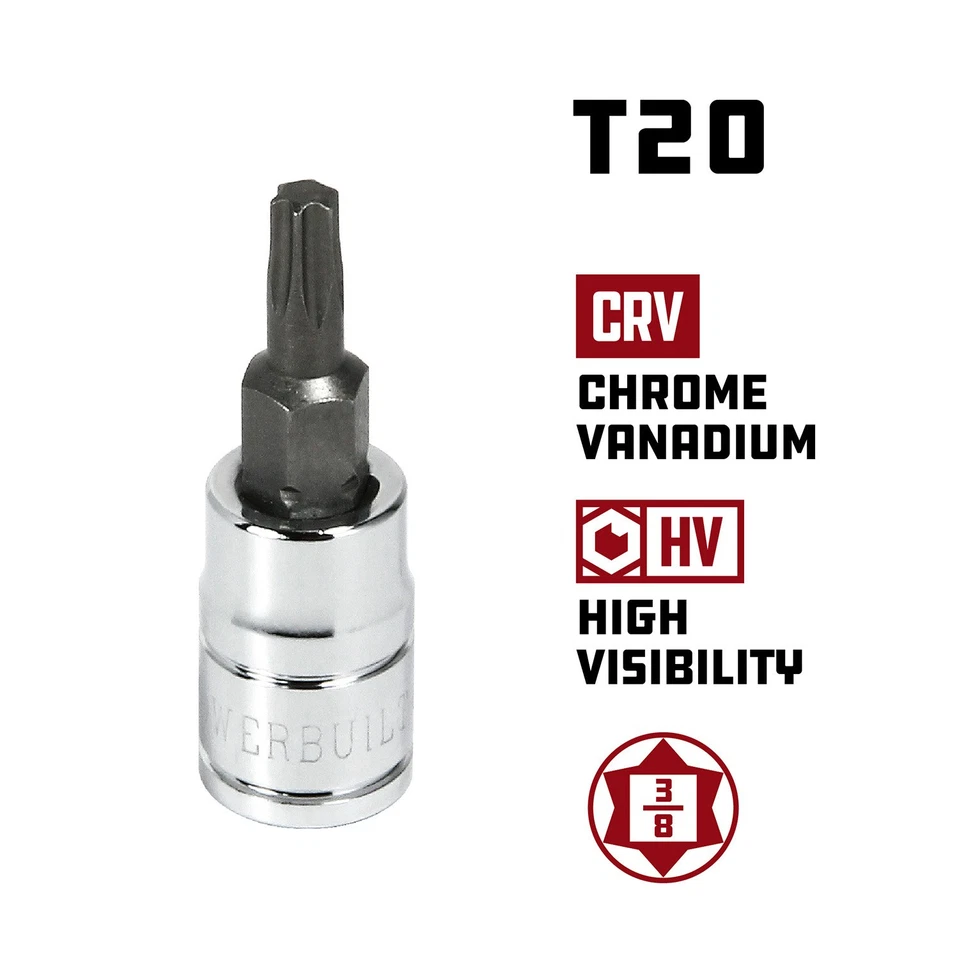 Powerbuilt 3/8 Inch Drive T-20 Torx Bit Socket - 648513 - Image 2 of 4
