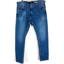 Replay Jeans Mens W34 L32 Blue Denim Rocco Comfort Fit