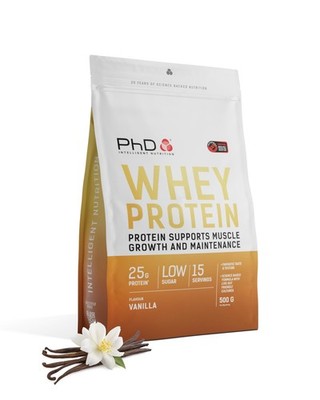 PhD Nutrition Whey Powder 500g Vanille - mit 25g informiertem Protein pro 