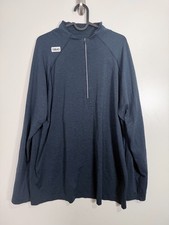 Lululemon Mens Metal Vent Tech Half Zip Long Sleeve T Shirt Blue Sz 22.5x30