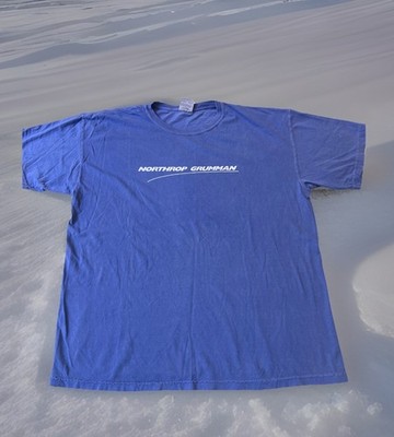 Rare Northrop Grumman NG Space Systems Maker Logo Shirt Adult XL Blue Vintage
