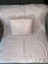 Precious Handmade Pink Baby Blanket Matching Pillow Satin Lace Great Photo Prop
