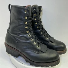 Black Chippewa Sport ILITY logging boots size 13 Stock # 73020