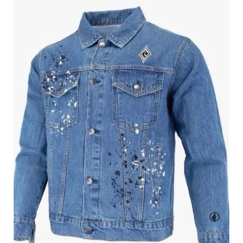 FISLL Women's A'ja Wilson Las Vegas Aces WNBA Graffiti Denim Jean Jacket Small