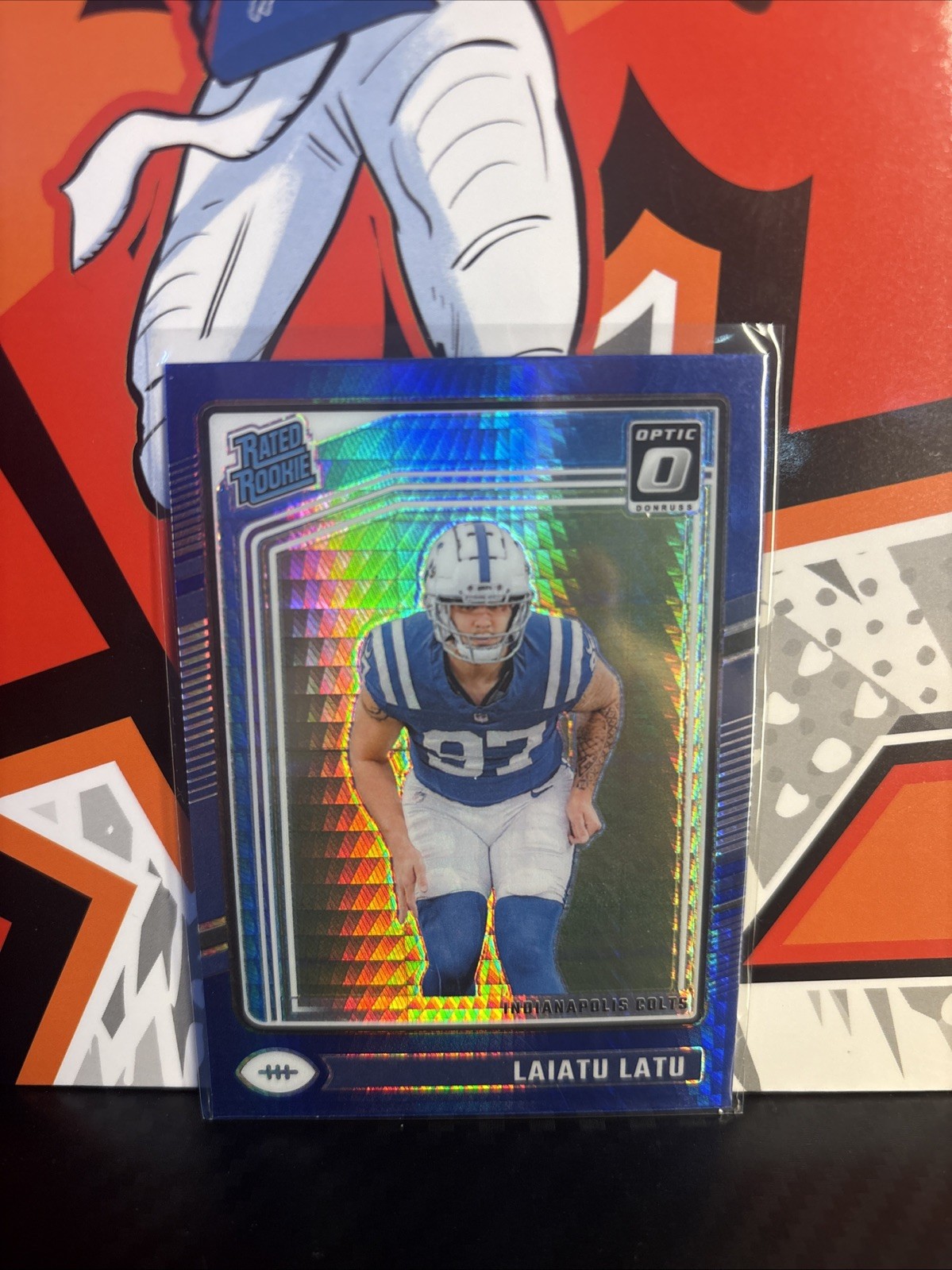 2024 Panini Donruss Optic - Rated Rookie Laiatu Latu #267 Blue Hyper Prizm (RC)