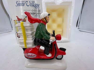 Department 56-Snow Village - Hot Pizza, Fast! (Scooter Delivery) 3.5''- 4030749