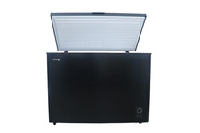 HYE Chest Freezer 299L Freestanding 112cm Black - Suitable For Garages & Basket