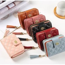 RFID Blocking Purse Credit Card Wallet Zip Ladies Soft Leather Clutch Small