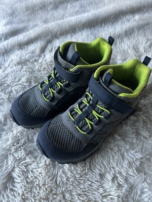 NWOT Merrell Unisex-Kid- Trail- Chaser Hiking Sneaker 13M Gray Blue Lime