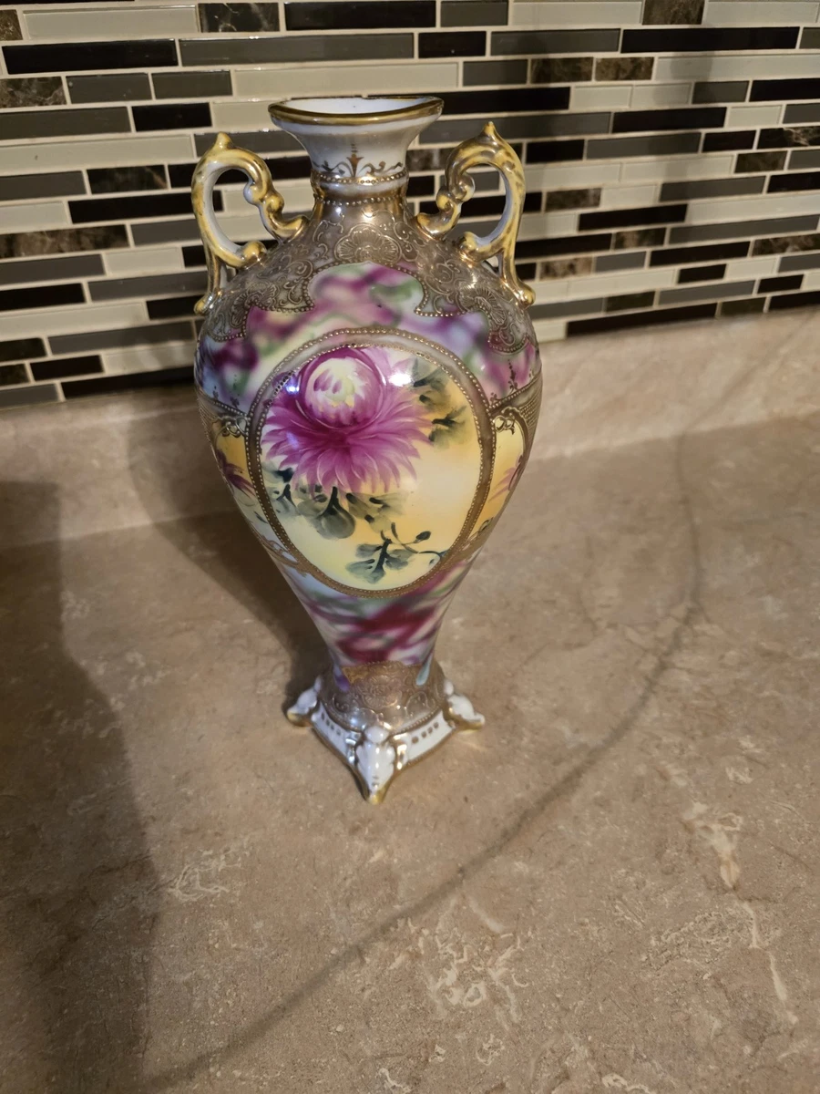 陶瓷金色日本古董花瓶| eBay