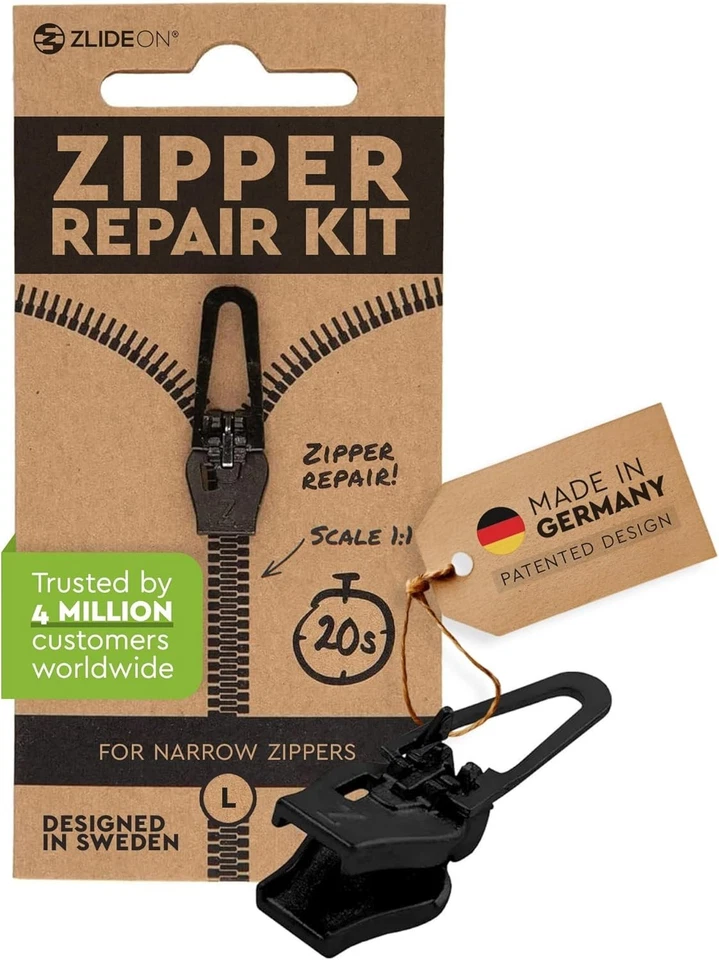 Repair Zippers in 30 Seconds with Our Narrow L Black Replacement Slider - Image 3 of 4