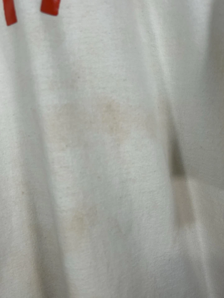 Camiseta deportiva de hockey de fútbol americano de algodón Russell cardiaca de colección años 70 21,5x31 M/L Foto 3 de 4