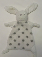 Carters 2019 White Bunny Lovey Plush Gray Polka Dot Spots Security Blanket
