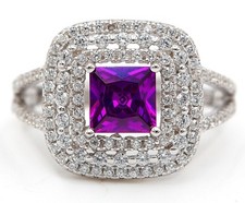 Treated 2CT Amethyst  925 Sterling Silver Ring Jewelry Sz 9 IB1-5