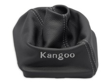 POUR RENAULT KANGOO 2 II SOUFFLET LEVIER DE VITESSE CUIR VERITALE BRODERIE GRIS