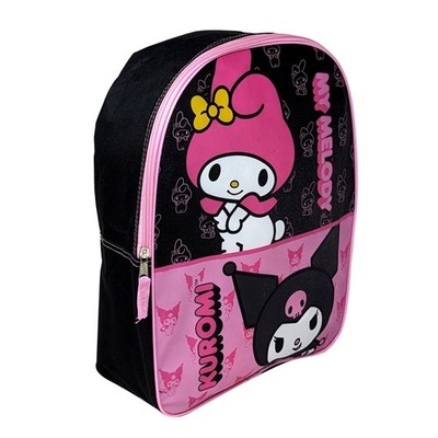 Large Backpack - Hello Kitty - My Melody & Kuromi Pink/Black  display picture 3