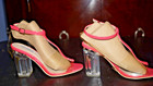 Vintage Chunky High Heel Shoes Mauve Pink Clear Plastic Acrylic Sexy Size 6.5 — photo 8