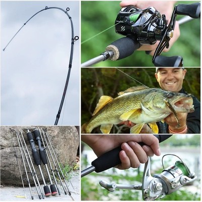 1.7m Spinning Fishing Rod 5 Section Glass Fiber Travel Carp Bass Rod