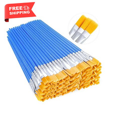50Pcs Fine/Flat Tip Paint Brushes,Small Brush Bulk for Detail Painting, Blue