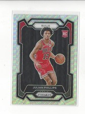 2023-24 Panini Prizm Prizms Silver #125 Julian Phillips RC Rookie Bulls
