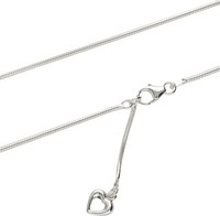 Damen FußKette 925 Silber Herz Singapur Kette 25Cm