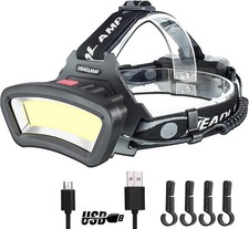DARKBEAM Headlamp Rechargeable Helmet Light USB Head Torches for Hard Hat LED