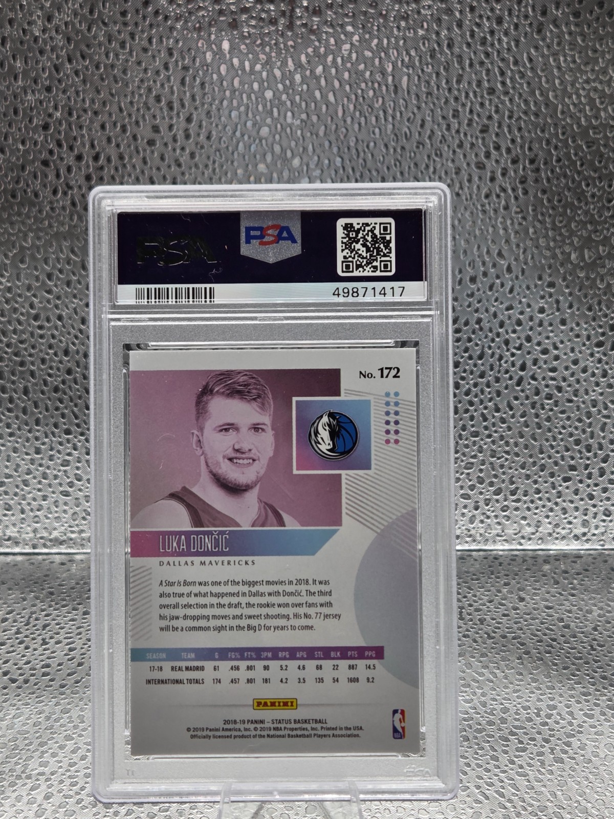 2018 Status Lakers LUKA DONCIC Rookie RC Card PSA 10 GEM MINT view 2