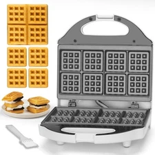 Square Waffle Maker, 2 x 4" Mini Classic Waffles Maker Machine, Waffle Iron, ...