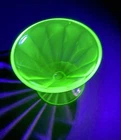 Vintage Federal Glass Uranium Glass Green Pedestal Dessert Dish