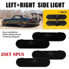 8PC Front Rear Marker Side Lights Smoke For Lens 1990-2005 Mazda MX-5 Miata EAAE
