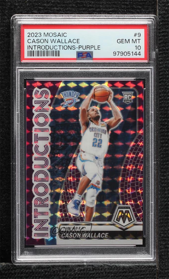 2023 Mosaic Introductions Purple Prizm 87/99 Cason Wallace #9 PSA 10 GEM MT 3hd