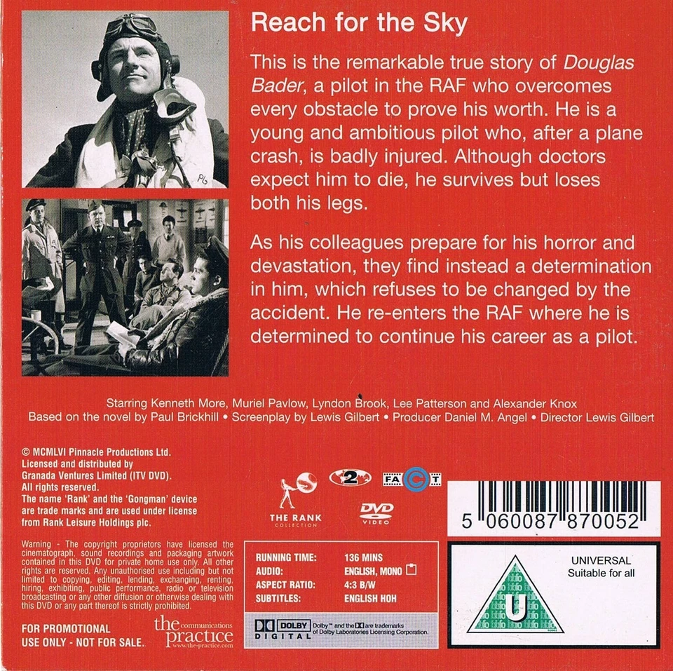 Reach For The Sky - Kenneth More - Full Film Promo DVD - Image 2 of 2