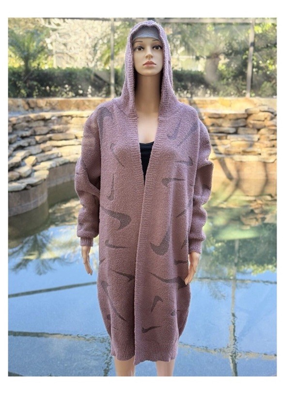 Nike Women's Cozy Bounce Brown Cardigan Sweater, Loose Fit, Size M