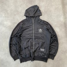 Adidas Chile 62 Windbreaker Jacket Mens Medium Trefoil Full Zip Coat, Black
