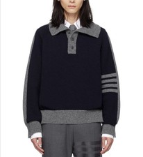 Thom Browne 23FW Relaxed Fit Wool Knit Pullover Navy XXL 4