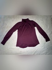 Women's Long Sleeve Half-Zip Pullover Sweatshirt - Burgundy