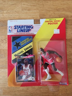 1992 STARTING LINEUP SLU CHICAGO BULLS MICHAEL JORDAN, DRIBBLING, POSTER, CARD