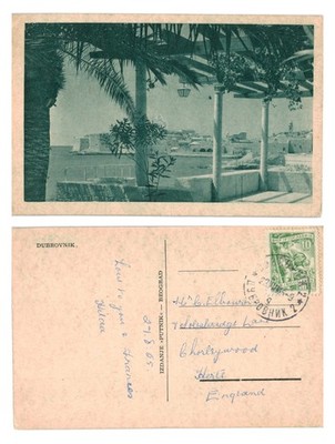 Alte Postkarte - Dubrovnik Altstadt Küstenansicht Kroatien POSTED 1955