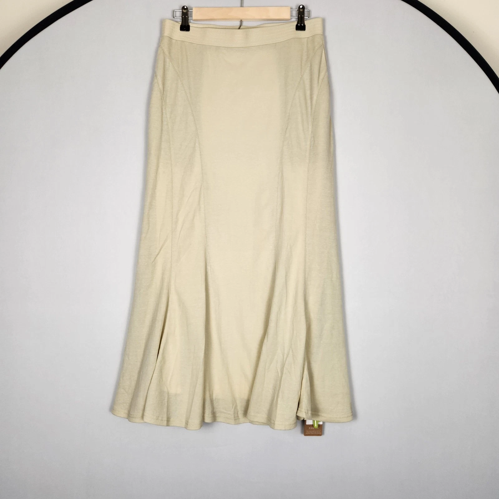 OGL Cotton Nylon Linen Blend Tan Maxi Long Skirt NWT Medium