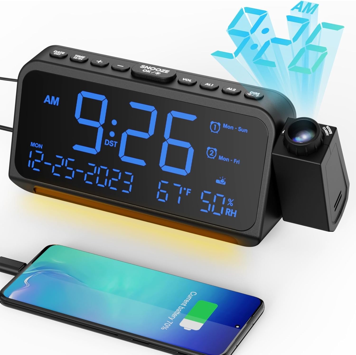 For Bedroom Ceiling, Digital Clock Projector