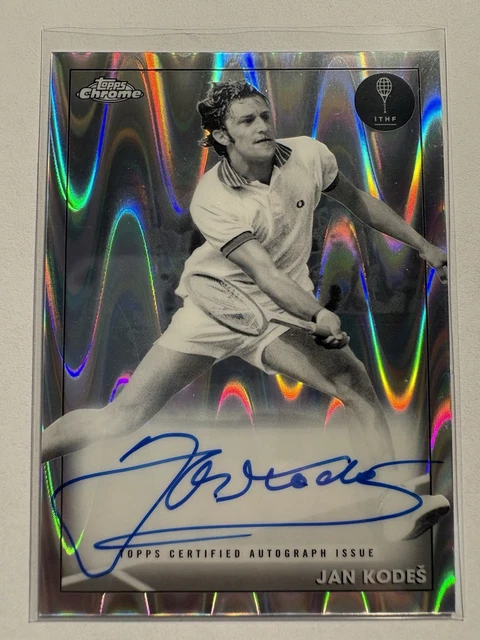 2021 Topps Chrome Tennis #CA-JK Jan Kodes Black White RayWave Refractor Auto /5