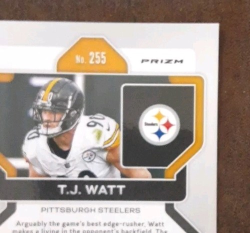 TJ WATT 2021 Panini Prizm #255 Red Ice Prizm Pittsburgh Steelers. C2C - Imagen 3 de 3