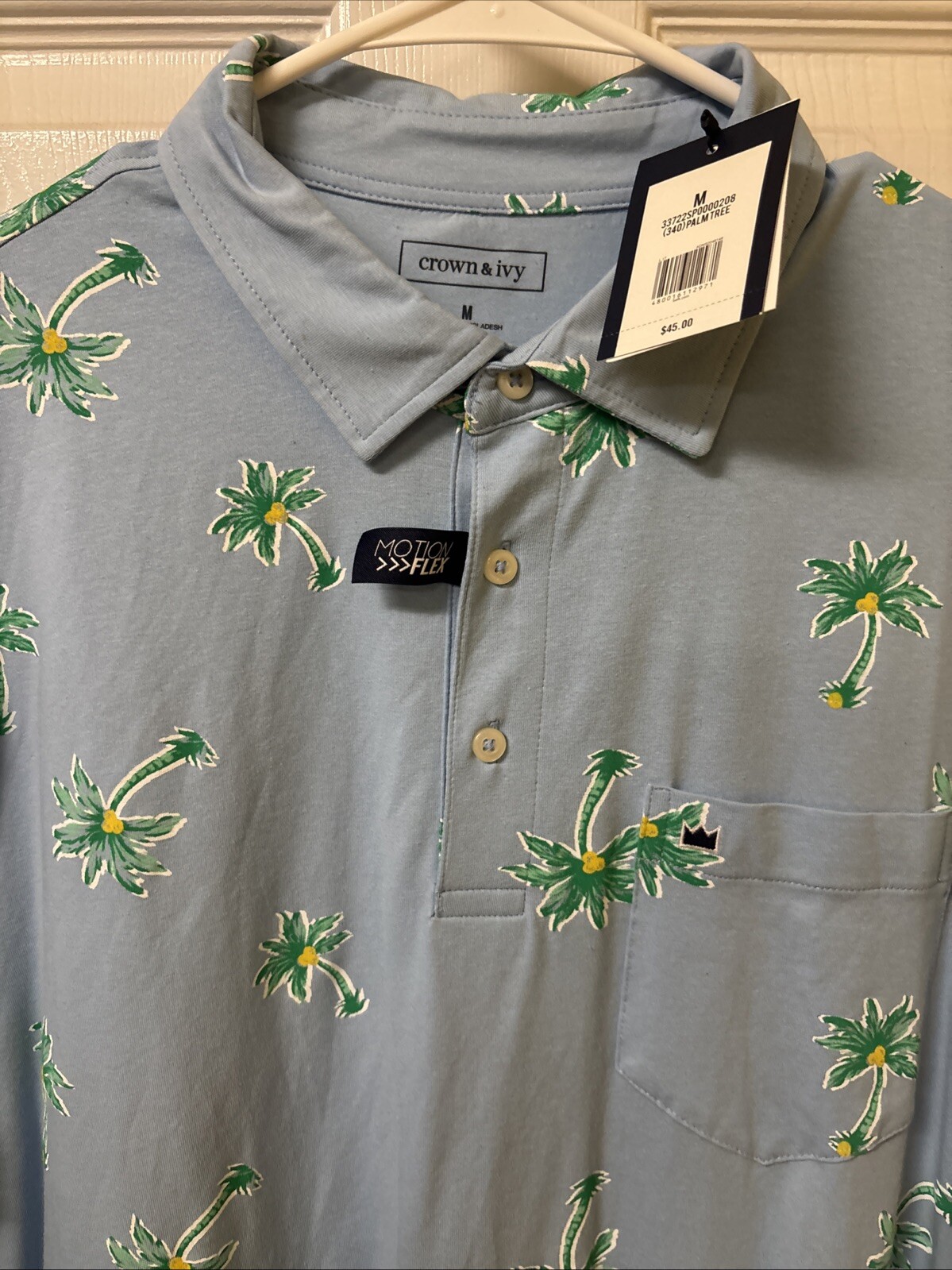 Crown And Ivy Palm Tree Polo NWT Shirt Size M