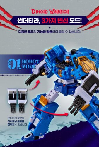 2025 Miniforce Dinoid Warrior BURNING KERA + THUNDER TYRA Transformer Robot Toy - Picture 4 of 11