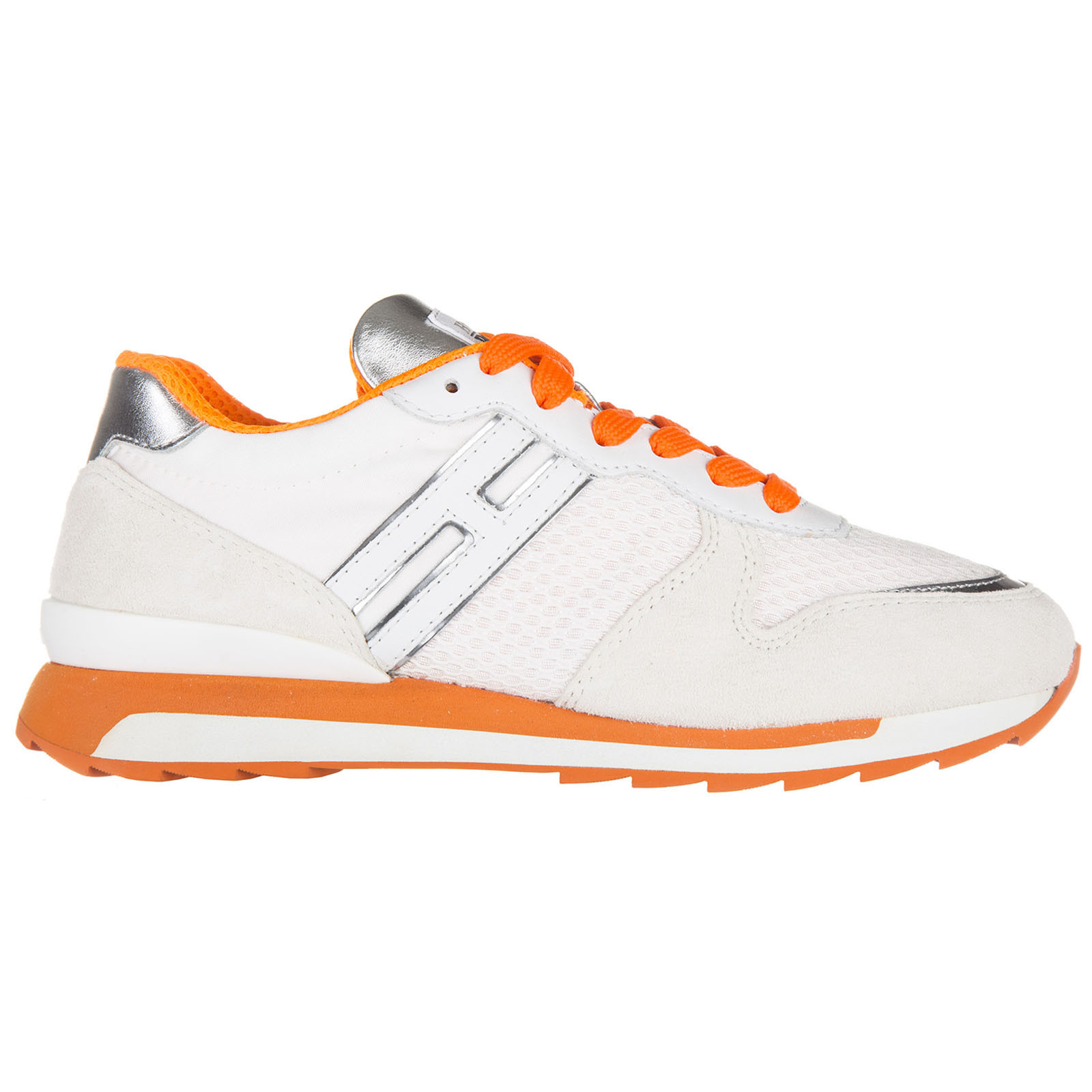 hogan rebel scarpe sneakers donna camoscio nuove r261 allacciato bianco 476