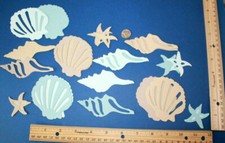 30 BIG SEASHELLS paper die cut embellishment scrapbook cardmaking scrapbook