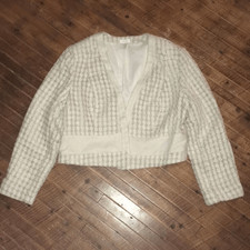 Chico s 2 silver thread open front shimmery blazer